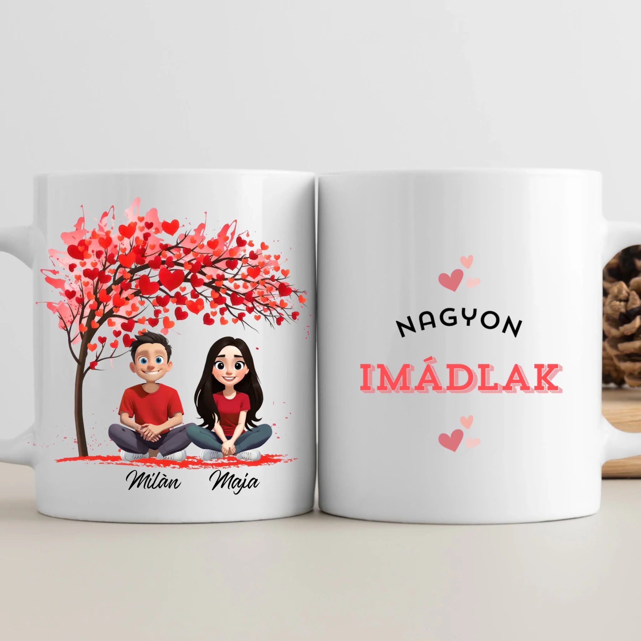 Egyedi ajándék bögre pároknak karakterekkel