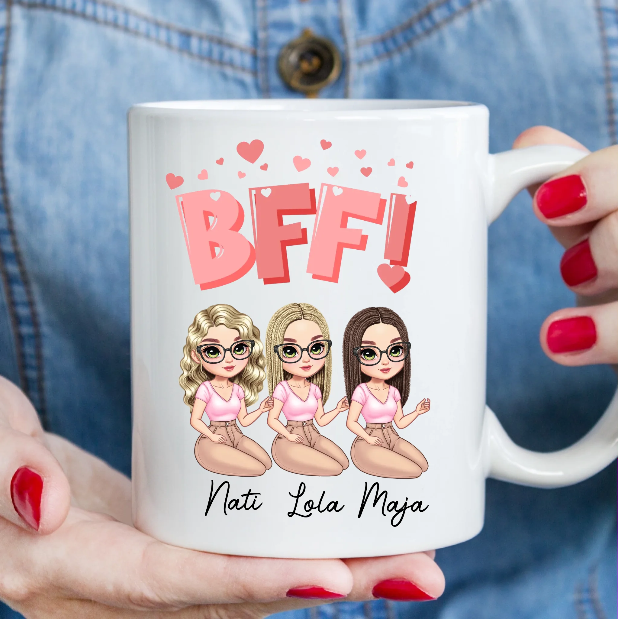 Egyedi barátnős bögre - bff